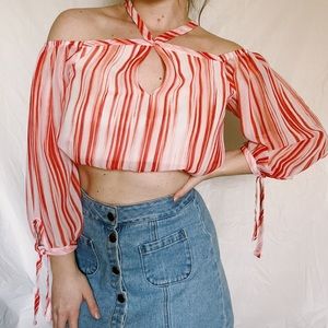 Vintage Orange Striped Top